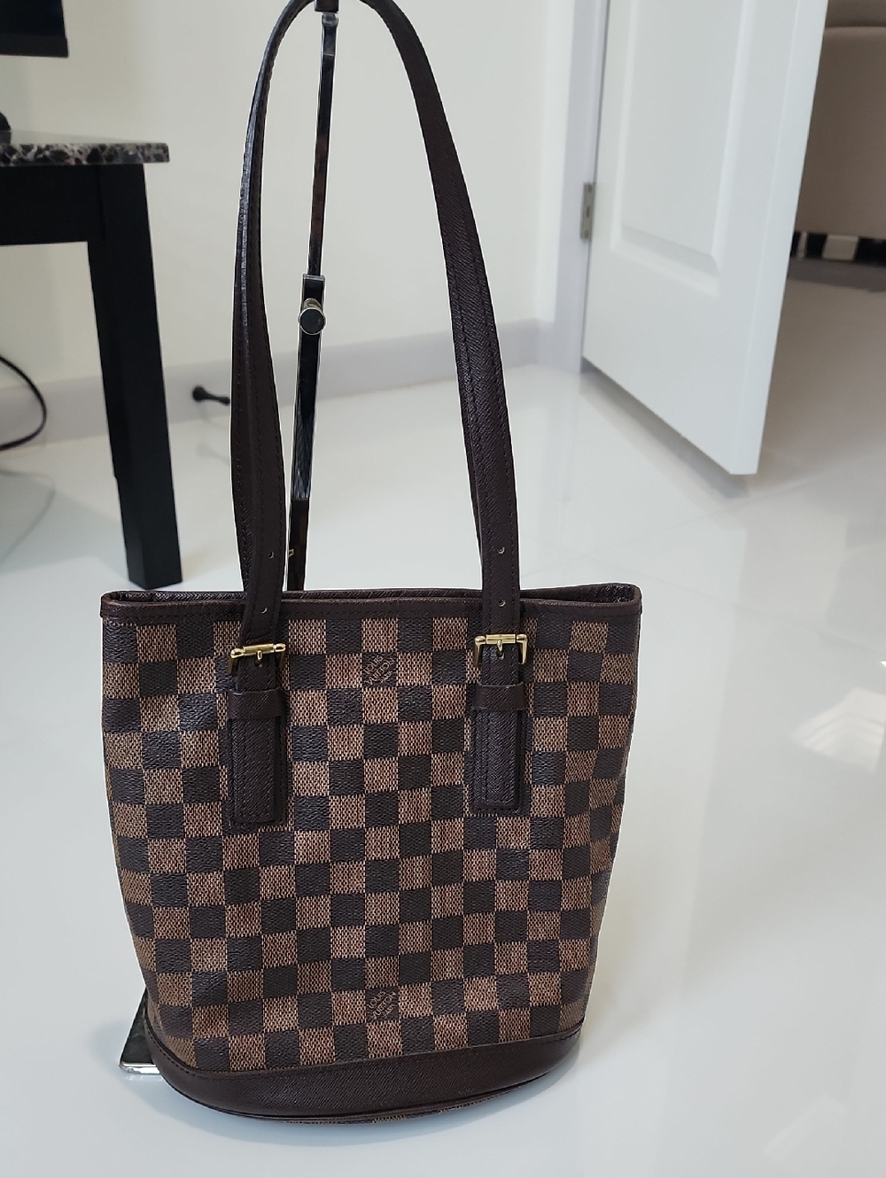 Louis Vuitton Damier Ebene Marais PM Bucket Bag